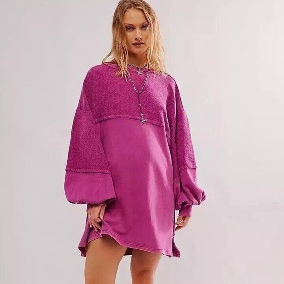 Free People We The Free Coastal Solid Crew Sweatshirt Top Pullover L NEW 275873 - Picture 1 of 8